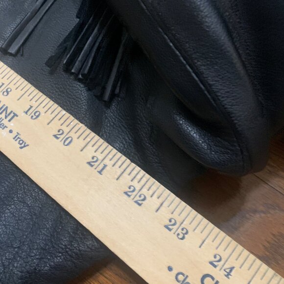 Antelope Creek Leather Fringe Jacket XL Black Western Moto Biker Southwest Grung - Picture 12 of 12